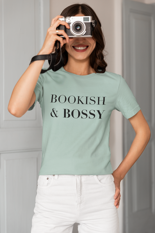 "Bookish & Bossy" Jersey Tee - Perfect Gift for Book Lovers