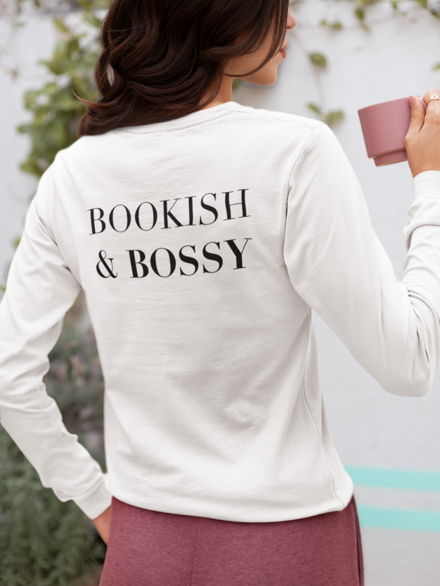 "Bookish & Bossy" Long Sleeve Tee - Perfect Gift for Book Lovers